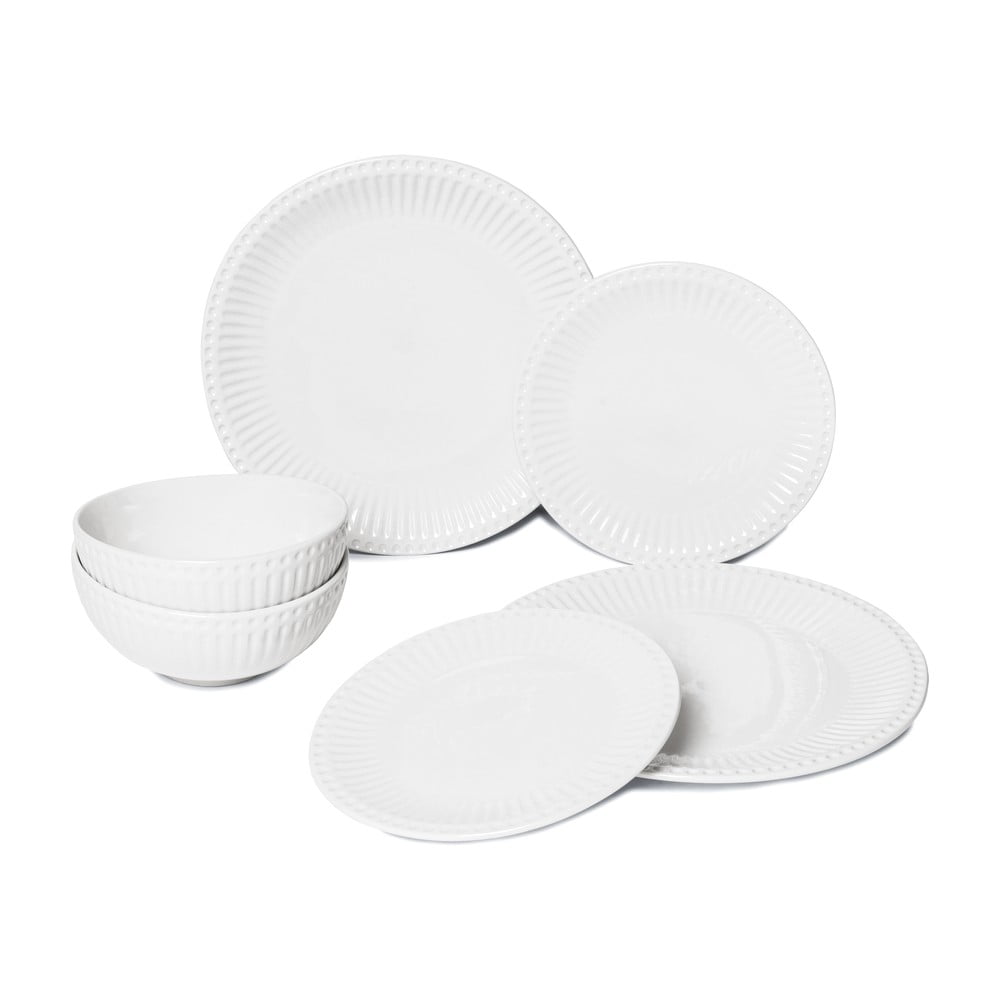 Set da 6 pezzi di piatti in porcellana bianca Purita - Bonami Essentials | Set di piatti e stoviglie