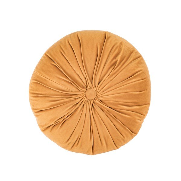 Cuscino decorativo in velluto arancione chiaro Velluto, ø 38 cm - Tiseco Home Studio