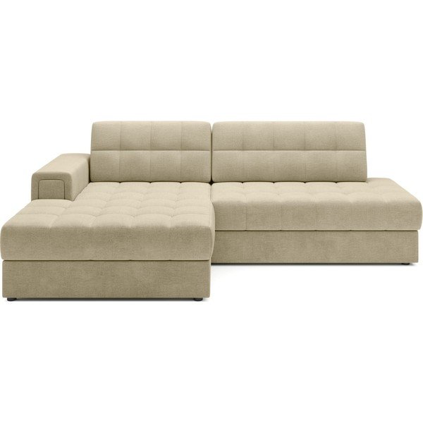 Divano angolare marrone chiaro allungabile (con penisola a sinistra/con chaise lounge) con rivestimento in velluto Blezalt – ELTAP