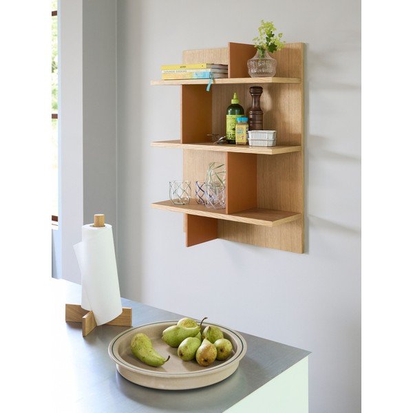 Mensola di colore naturale con effetto rovere con ripiani multipli 60 cm Stand – Hübsch-image-1