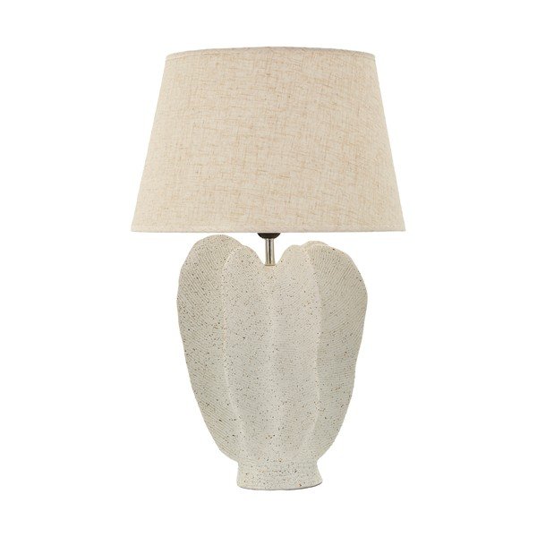 Lampada da tavolo color crema con paralume in tessuto (altezza totale 63 cm) Ester – Mauro Ferretti