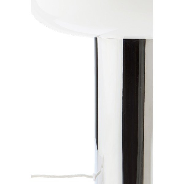 Lampada da tavolo color argento lucido in metallo (altezza totale 32 cm) Paneta – Jotex-image-3
