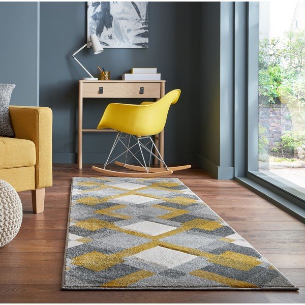Passatoia giallo-grigio 80x230 cm Nimbus - Flair Rugs-image-1