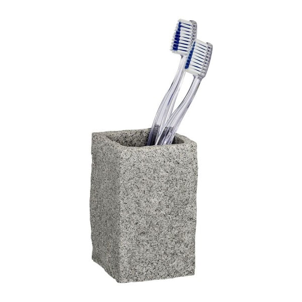 Tazza grigia per spazzolini da denti Granite - Wenko