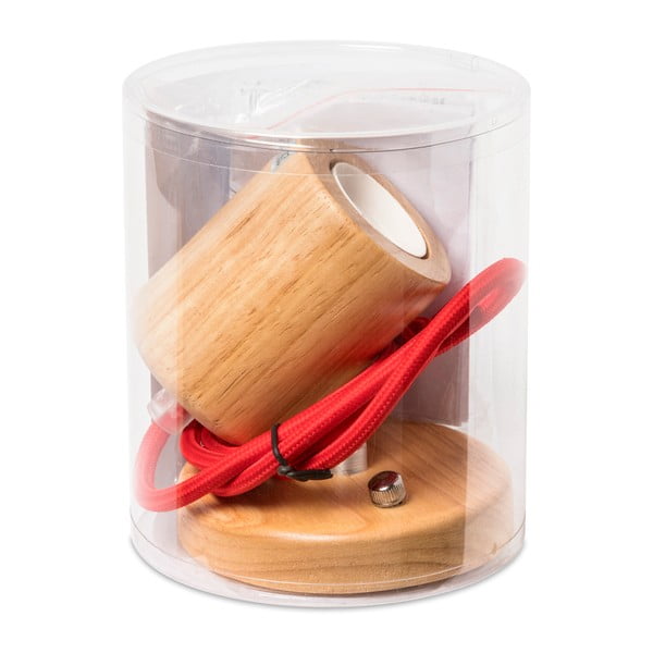 Lampada a sospensione con cavo rosso Wood - SULION-image-3