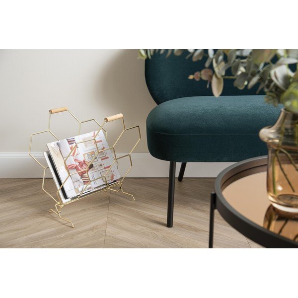 Portariviste in metallo color oro Honeycomb - PT LIVING-image-1