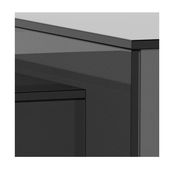 Set di tavolini da salotto grigi in vetro 2 pz 50x50 cm Dice – Actona-image-1