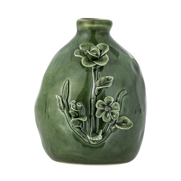 Vaso verde in gres (altezza totale 13,5 cm) Ramia – Bloomingville-image-3