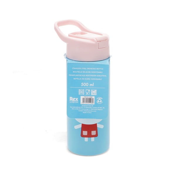 Bottiglia per bambini azzurra in acciaio inox 500 ml Lottie & Friends – Rex London-image-3