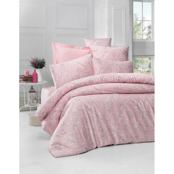 Biancheria da letto singola in cotone sateen rosa, 135 x 200 cm Verano - Mijolnir