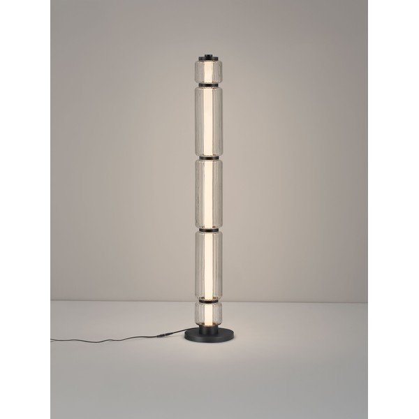 Lampada da terra LED nera opaca in vetro (altezza totale 123 cm) Liesa – Nova Luce-image-2