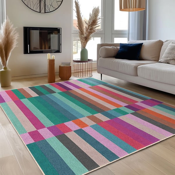 Passatoia turchese lavabile 80x200 cm Acid Rain – Mila Home-image-3