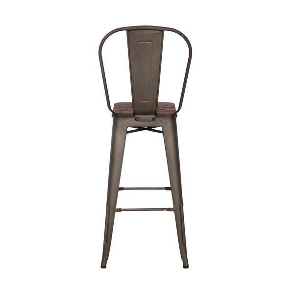 Set di 2 sedie da bar nere Detroit, altezza 115 cm - Mauro Ferretti-image-2