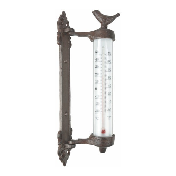 Termometro da parete in ghisa Dekor Bird, altezza 27,3 cm - Esschert Design