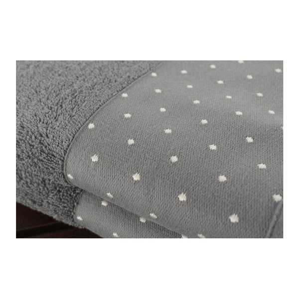 Set di 2 asciugamani in cotone grigio Patricia, 50 x 90 cm - Foutastic-image-1