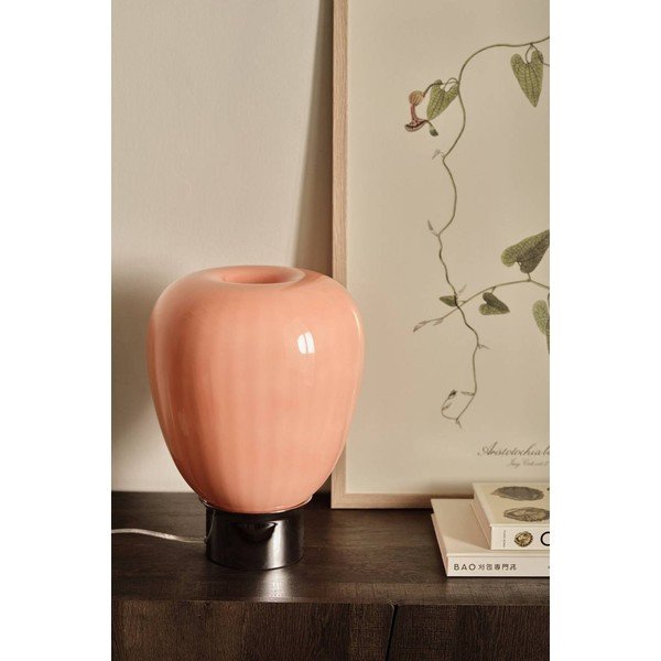 Lampada da tavolo rosa/color argento lucido in vetro (altezza totale 34 cm) Balloon – Ellos Home-image-3