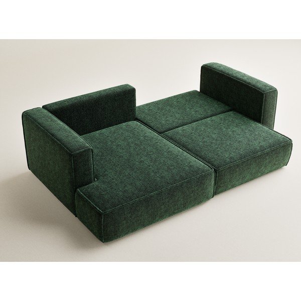 Divano angolare verde scuro allungabile/con contenitore (con penisola a sinistra/con chaise lounge) con rivestimento in ciniglia Velto – Maison de Rêve-image-3
