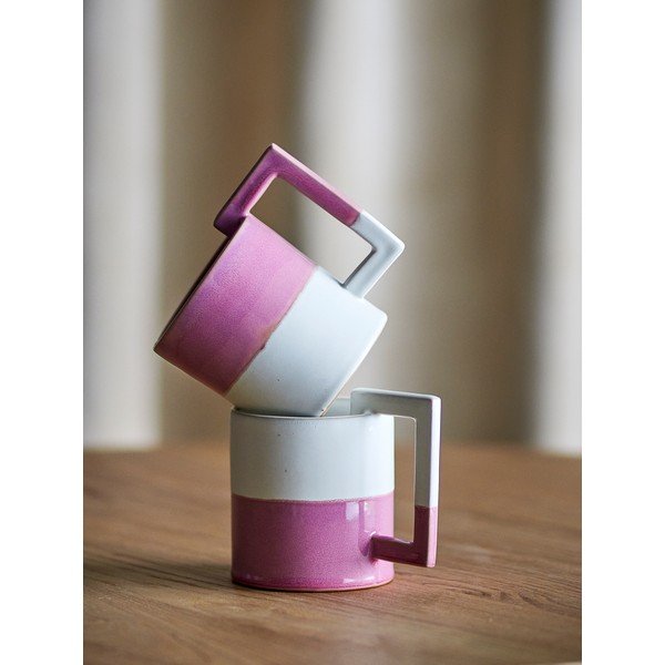 Tazze in set rosa/color crema in gres 2 pz 375 ml Ranya – Bloomingville-image-1
