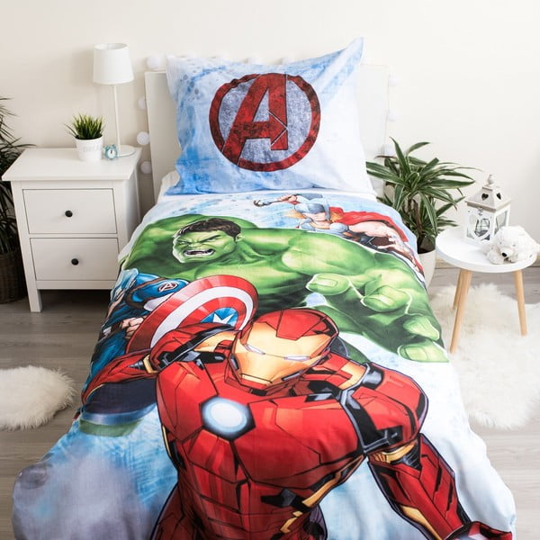 Biancheria da letto in cotone per bambini Heroes, 140 x 200 cm Avengers - Jerry Fabrics-image-1