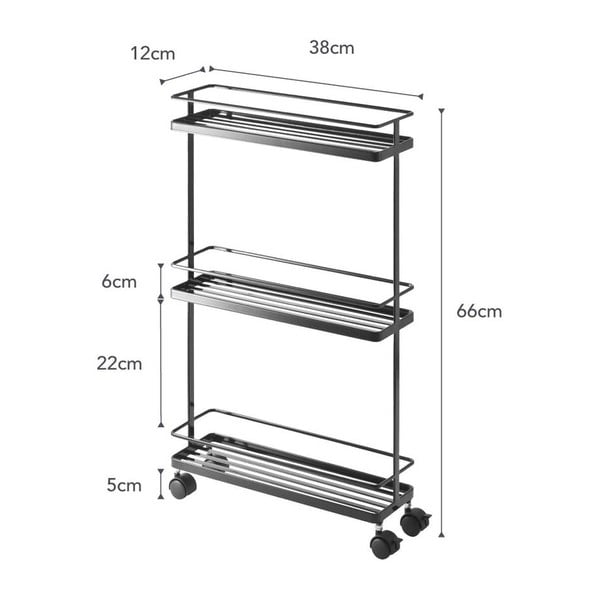 Carrello portaoggetti nero in metallo 38x66 cm Tower – YAMAZAKI-image-2