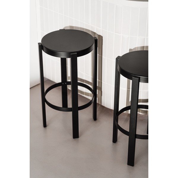 Sgabello nero in acciaio Doon – noo.ma-image-1