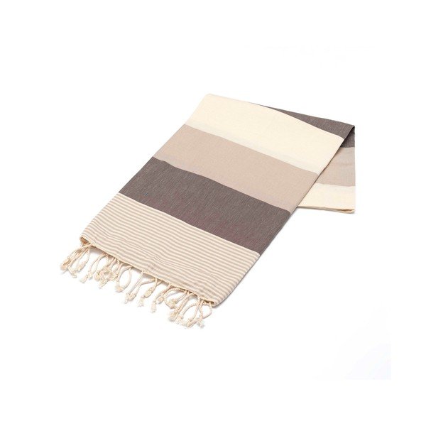 Asciugamano beige-marrone, 180 x 100 cm - Unknown