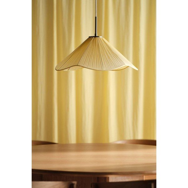 Lampadario giallo in tessuto ø 50 cm Lunaria – Jotex-image-3