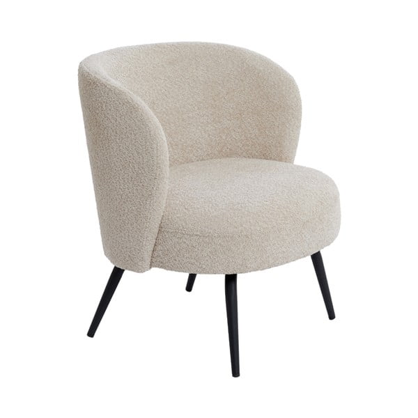 Poltrona crema in tessuto bouclé Dieyda - Light & Living