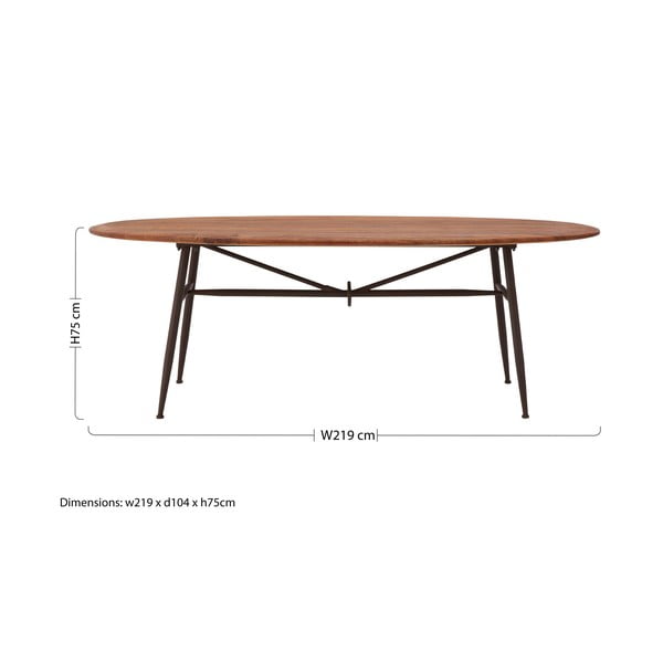 Tavolo da pranzo in noce 104x219 cm New Foundry - Premier Housewares-image-4