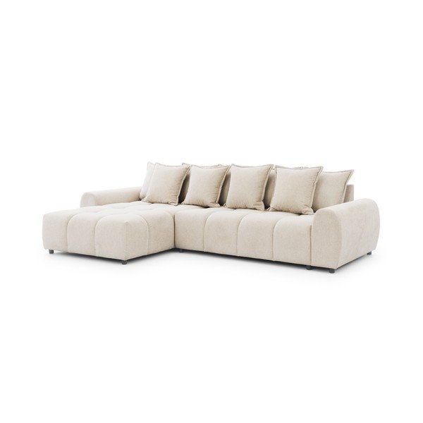 Divano angolare beige (con penisola a sinistra/con chaise lounge) Albane  – Ropez-image-3