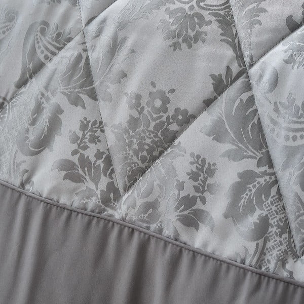 Copriletto grigio trapuntato Jacquard, 240 x 260 cm Damask Jacquard - Catherine Lansfield-image-2