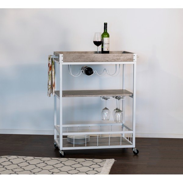 Tavolo da portata su ruote 40x80 cm Rustico - Wenko-image-1