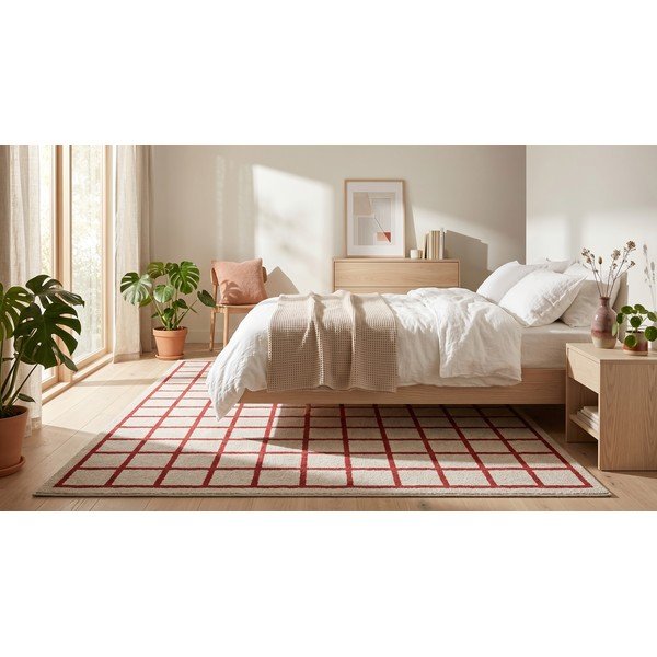 Tappeto rosso/beige 160x230 cm Picnic - ESTE-image-4
