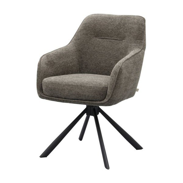 Sedia da pranzo grigio scuro imbottito con braccioli Avola – Unique Furniture-image-2