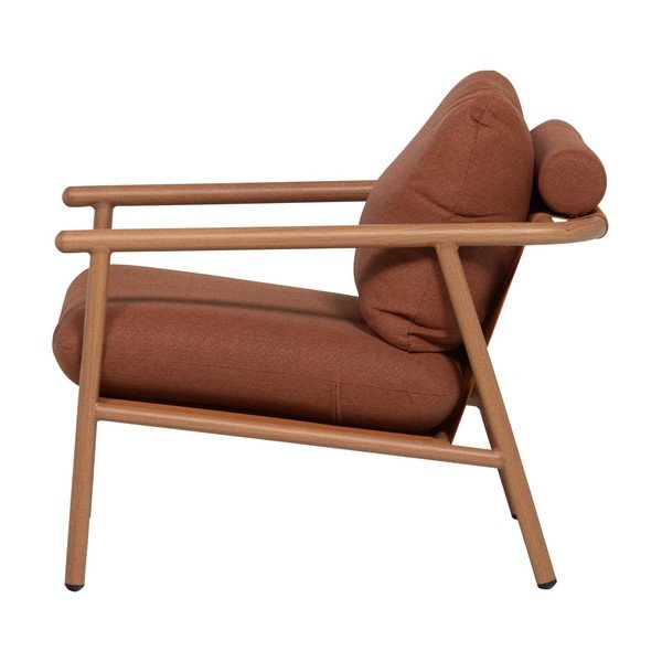 Poltrona da esterno color terracotta in metallo/in imbottito Cavero – WOOOD-image-3