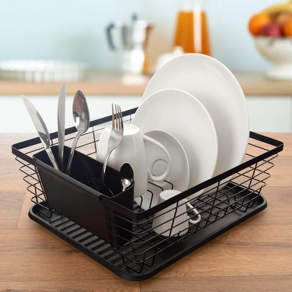 Scolapiatti nero in metallo 36x30,5 cm Radka - Orion-image-1