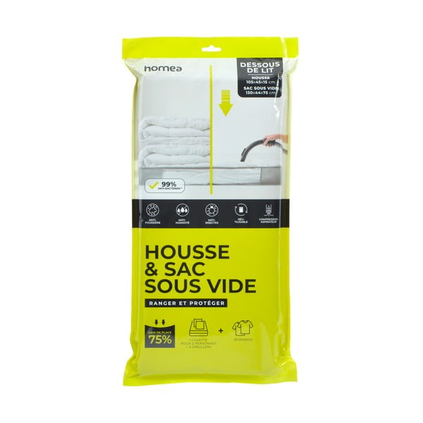 Organizer per sottoletto sottovuoto in plastica 105x45x15 cm – Homéa-image-1