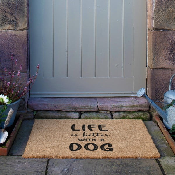 Zerbino in fibre di cocco 60x90 cm Life Is Better With a Dog – Artsy Doormats-image-3