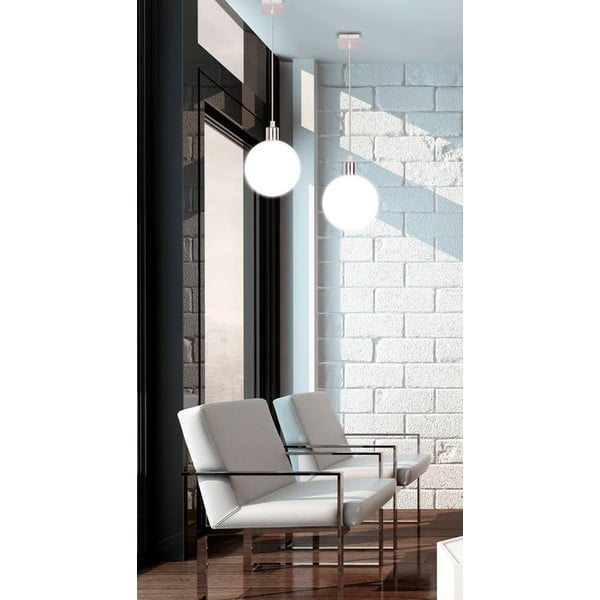 Lampada a sospensione in argento con paralume in vetro ø 15 cm Oden - Candellux Lighting-image-3