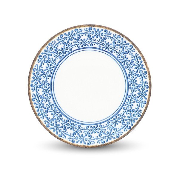 Piatto da dolce bianco/blu in porcellana ø 21 cm Azul – BonBistro