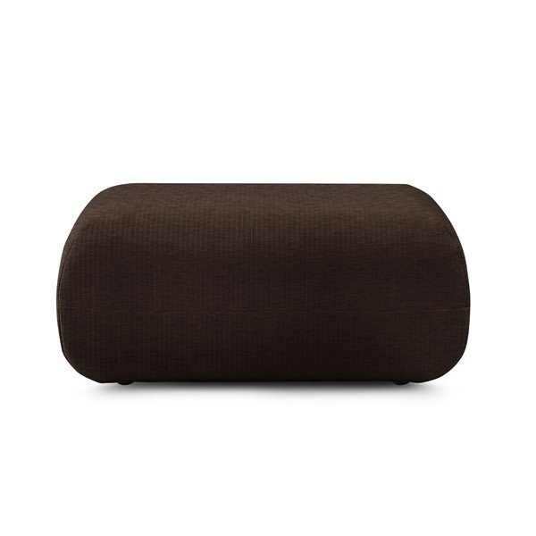 Pouf in velluto a coste marrone scuro Lecomte - Bobochic Paris