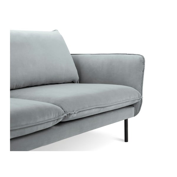 Divano angolare in velluto grigio chiaro, angolo destro Vienna - Cosmopolitan Design-image-4