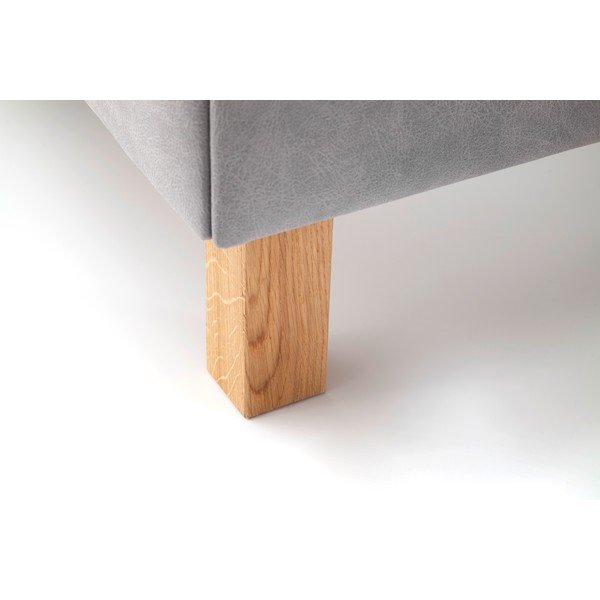 Letto matrimoniale imbottito grigio chiaro con contenitore con rete inclusa 160x200 cm San Remo – Meise Möbel-image-1