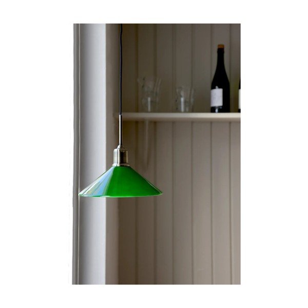 Lampadario verde e color ottone con paralume in vetro ø 25 cm Vela – Markslöjd-image-1
