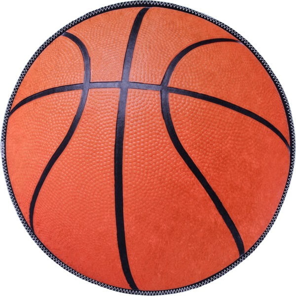 Tappeto per bambini arancione lavabile ø100 cm Basketball – Vitaus