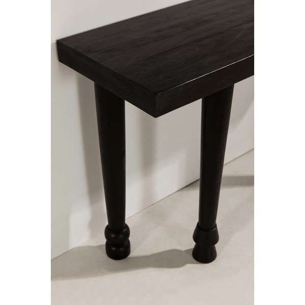 Tavolo consolle nero in mango massiccio 40x130 cm Inaya – MOME-image-4