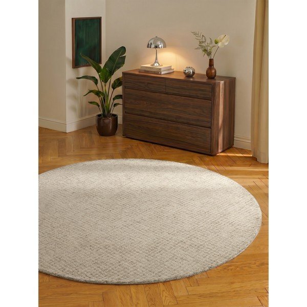 Tappeto rotondo beige in lana ø 160 cm Eloise – Hanse Home-image-1