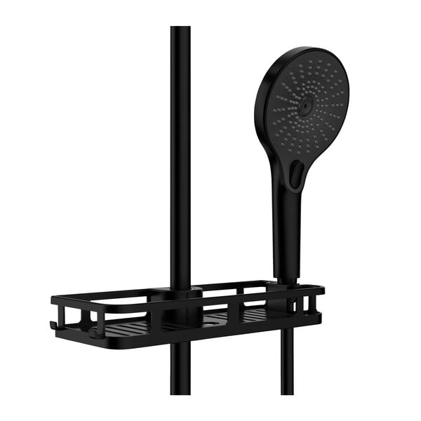 Mensola da bagno in plastica nera opaca autoportante Libertà - Wenko-image-3