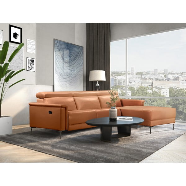 Divano angolare marrone in similpelle (angolo destro) Lund - Støraa-image-4