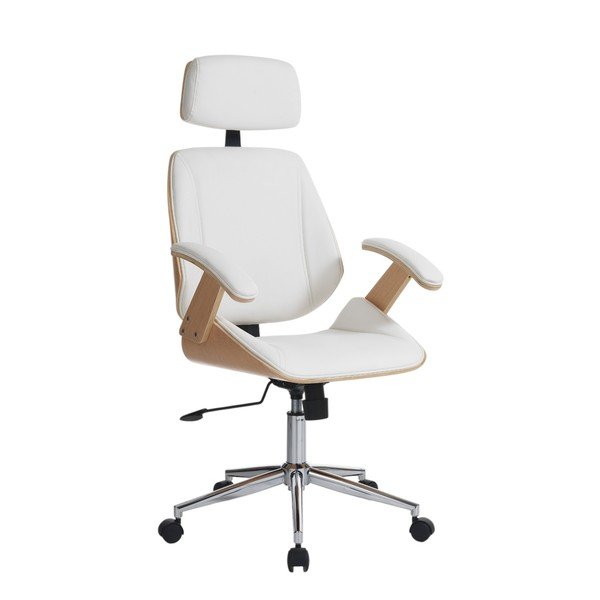 Sedia da ufficio bianca in similpelle Visby – Tomasucci